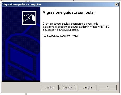 avvio migrazione guidata computer